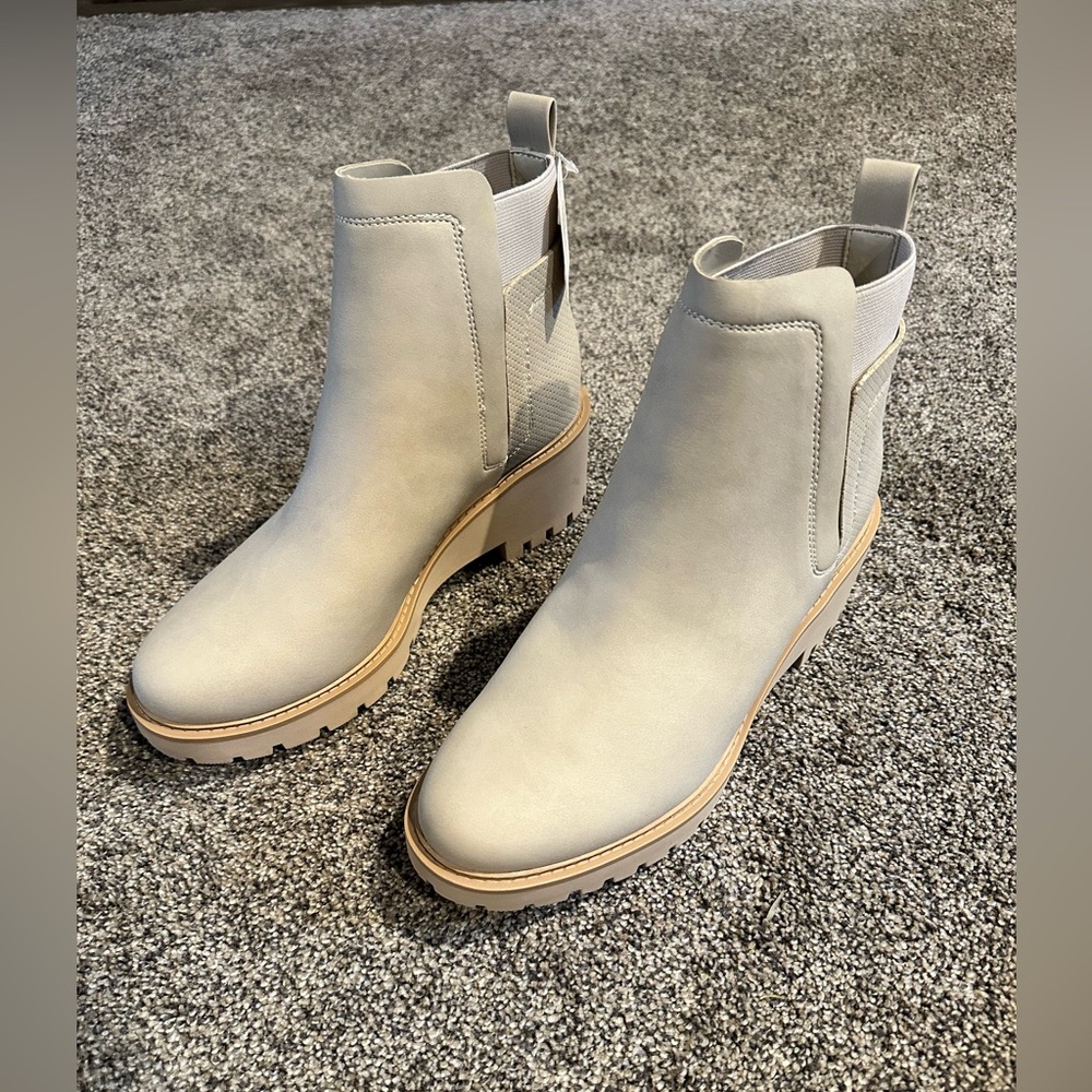 a.n.a Cream Heeled Boots